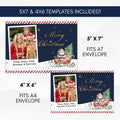 editable blue christmas photo card